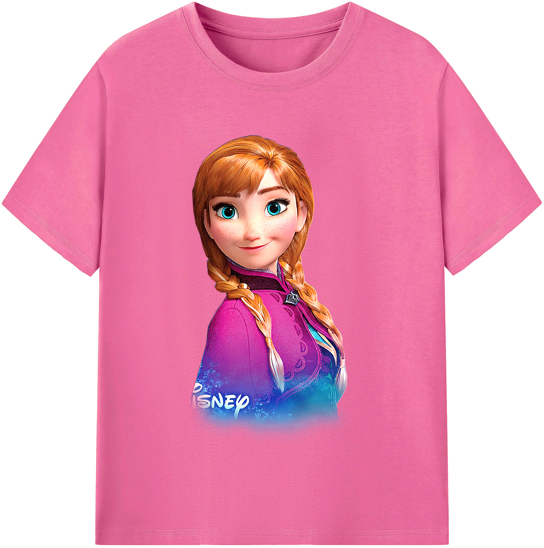 （画像用） アナと雪の女王 アンナ エルサ Frozen Anna Elsa レディースカジュアルプリントTシャツ（綿100％）